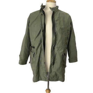 Gap Parka Jacket Mens X Small Army Green Liner Hood Grunge Utility 2014 Unisex